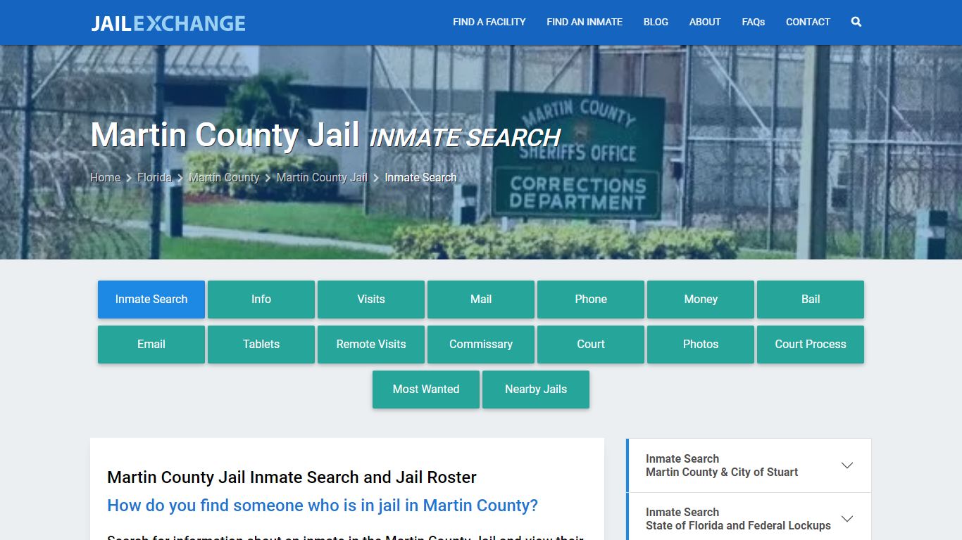 Inmate Search: Roster & Mugshots - Martin County Jail, FL - Jail Exchange